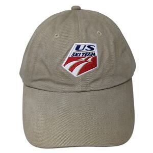 US Ski Team Powered By Dannon Baseball Cap Brown One Size Adjustable Embroidered